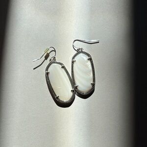 Kendra Scott Silver and Pearl White Elle Earrings